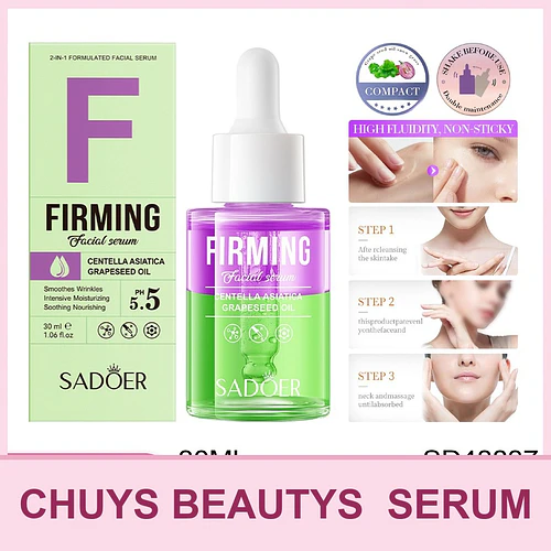 SADOER Esencia de Doble Capa para el Cuidado de la Piel - Aceite de Semilla de Uva y Centella Asiática 30ml - Chuys Beautys | Chuy's Beautys