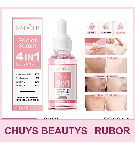 SADOER Esencia Facial Iluminadora e Hidratante 4 en 1 30ml