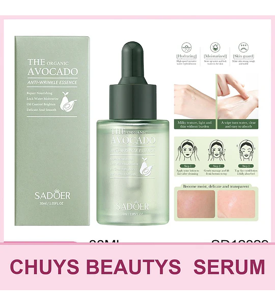 Serum Facial Antiarrugas De Aguacate Orgánico De 30ml