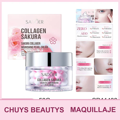 Crema Nutritiva De Perlas Con Colágeno Y Flor De Cerezo De 50g - Chuys Beautys | Chuy's Beautys