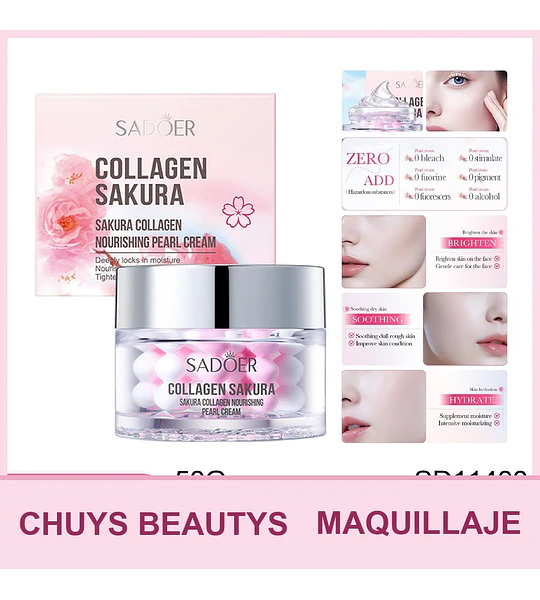 Crema Nutritiva De Perlas Con Colágeno Y Flor De Cerezo De 50g
