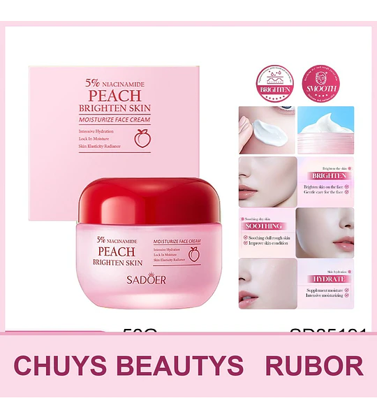 Crema Iluminadora E Hidratante Con Niacinamida Y Melocotón De 50g