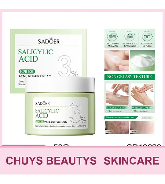 Crema reparadora para el acné con ácido salicílico SADOER 50g