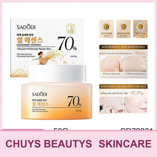 Crema Facial Blanqueadora Con Extracto de Arroz Al 70% De 50g - Chuys Beautys | Chuy's Beautys