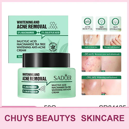 Crema Blanqueadora Antiacné Con Ácido Salicílico, Niacinamida y Árbol de Té De 50g - Chuys Beautys | Chuy's Beautys