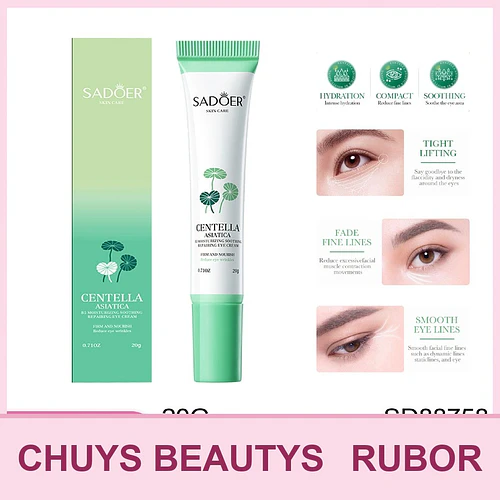 Crema contorno de ojos hidratante, calmante y reparadora SADOER Centella Asiática B5 20g - Chuys Beautys | Chuy's Beautys