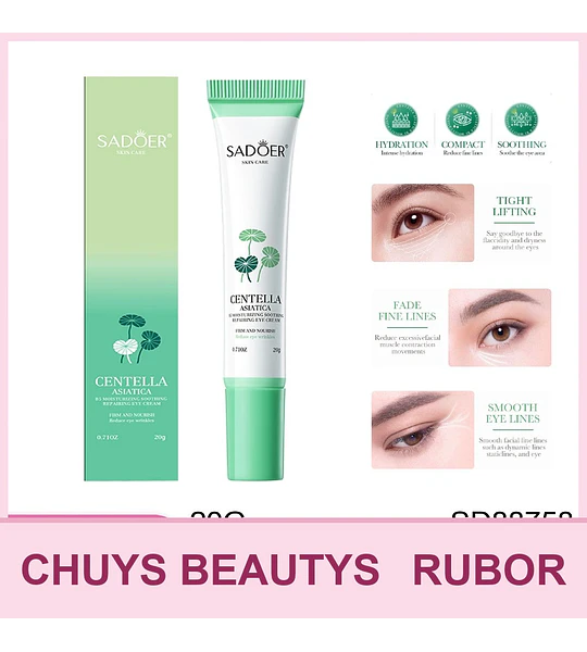 Crema contorno de ojos hidratante, calmante y reparadora SADOER Centella Asiática B5 20g