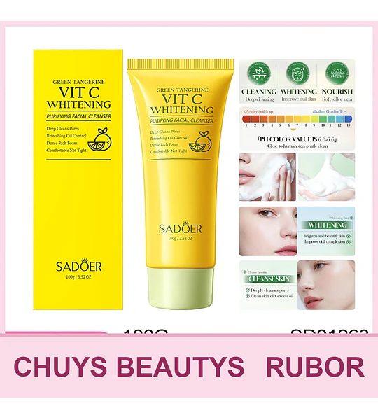 Leche limpiadora iluminadora y purificante con vitamina C y mandarina verde SADOER 100g