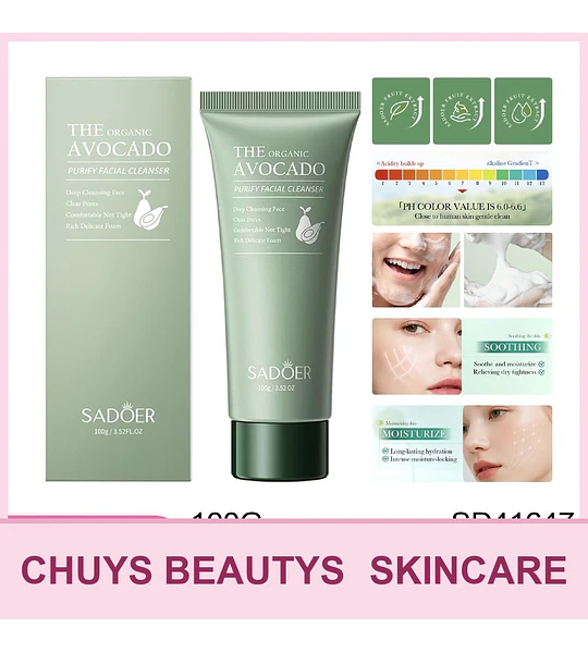 Limpiador Facial de Aguacate Orgánico De 100g