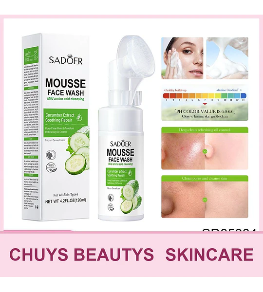 Mousse limpiador de pepino y aminoácidos SADOER 120ml