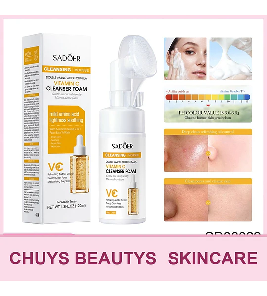 Mousse limpiador con vitamina C y aminoácidos SADOER 120ml