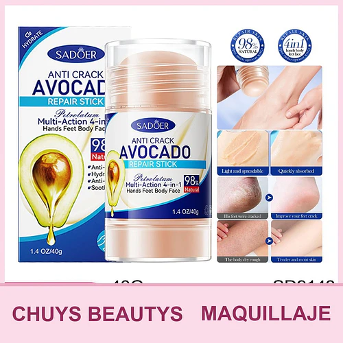 Barra Reparadora y Antigrietas de Aguacate y Vaselina 40g - Chuys Beautys | Chuy's Beautys