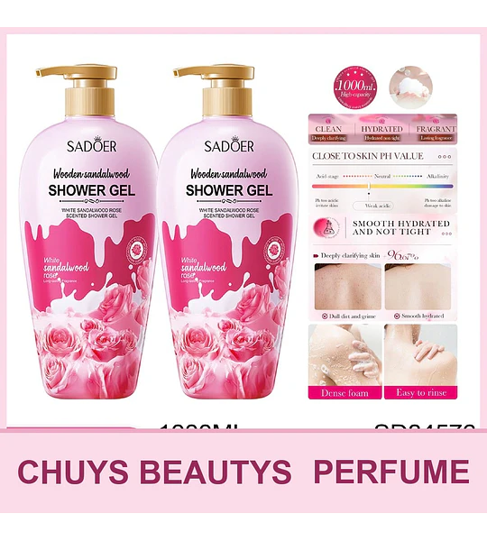 Gel de Ducha Con Perfume De Sándalo y Rosas De 1000ml