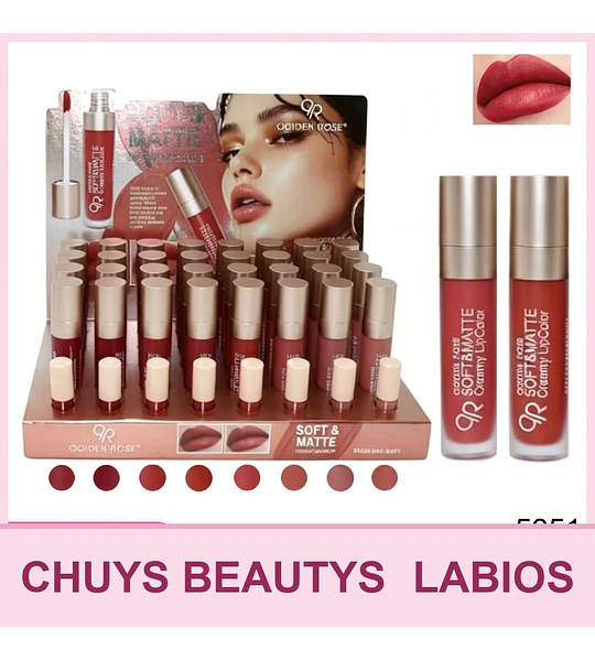 Brillo de Labios Cremoso Efecto Matte 6 Colores