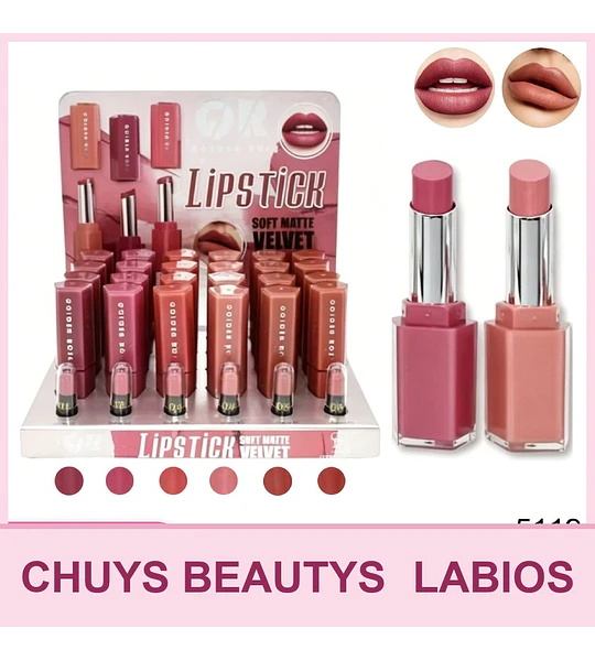 Brillo Labial Efecto Suave 6 Colores