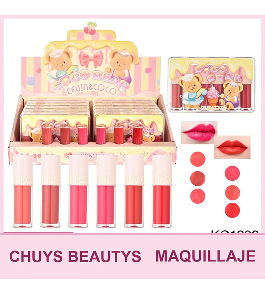 Set de Brillos de Labios Coco Bear