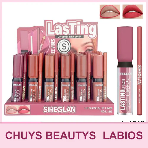 Brillos Labial De 6 Colores + Delineador De Labios L1513 - Chuys Beautys | Chuy's Beautys