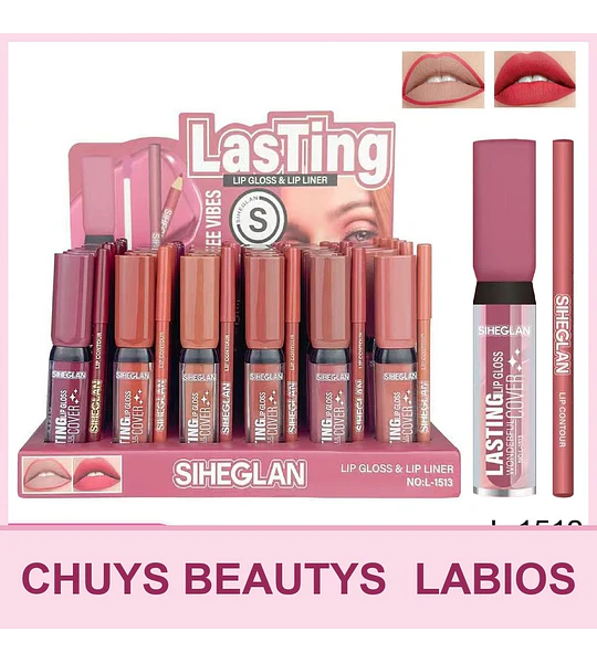 Brillos Labial De 6 Colores + Delineador De Labios L1513