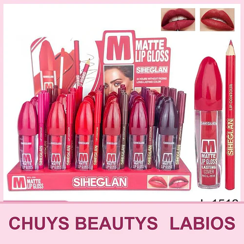 Brillos Labial De 6 Colores + Delineador De Labios L1516 - Chuys Beautys | Chuy's Beautys
