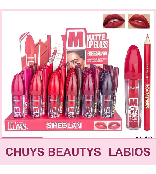 Brillos Labial De 6 Colores + Delineador De Labios L1516