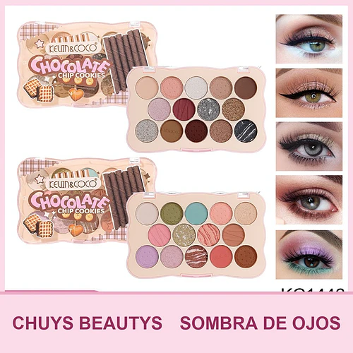 Paleta de Sombras de 14 Colores Chocolate Chip Cookies - Chuys Beautys | Chuy's Beautys