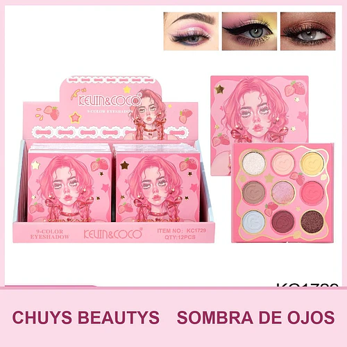 Paleta de Sombras Serie Amazing Music de 9 Colores KC1729 - Chuys Beautys | Chuy's Beautys