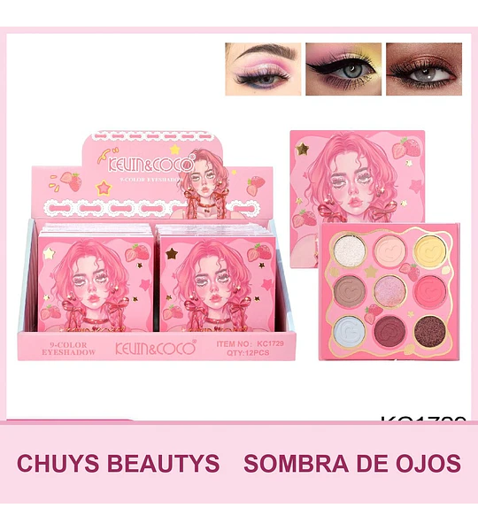 Paleta de Sombras Serie Amazing Music de 9 Colores KC1729