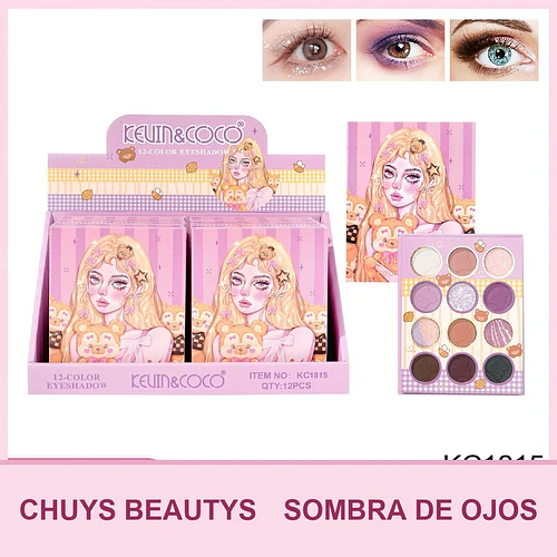 Paleta de Sombras Serie Ghost Music de 12 Colores KC1815 - Chuys Beautys | Chuy's Beautys