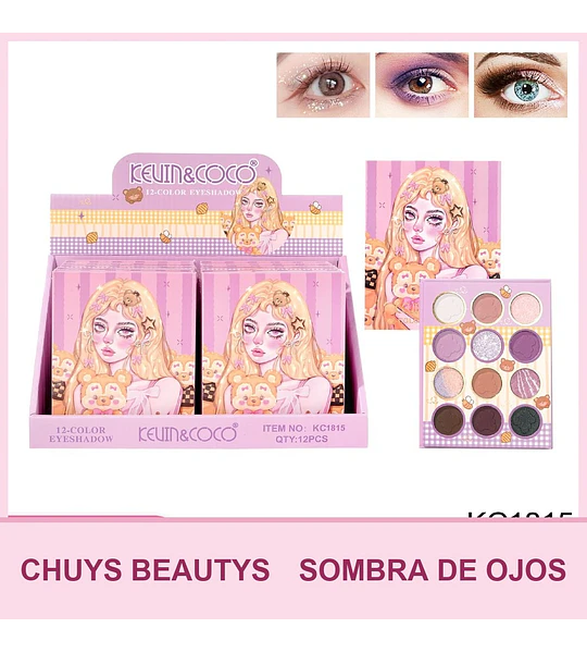 Paleta de Sombras Serie Ghost Music de 12 Colores KC1815