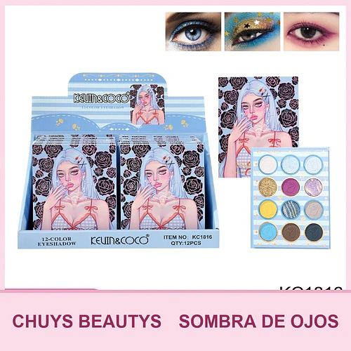 Paleta de Sombras Serie Ghost Music de 12 Colores KC1816 - Chuys Beautys | Chuy's Beautys