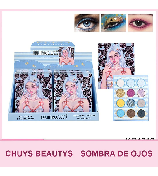Paleta de Sombras Serie Ghost Music de 12 Colores KC1816