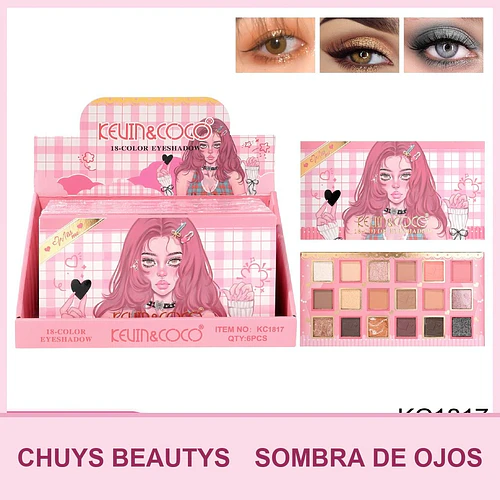 Paleta de Sombras Serie Ghost Music de 18 Colores KC1817 - Chuys Beautys | Chuy's Beautys