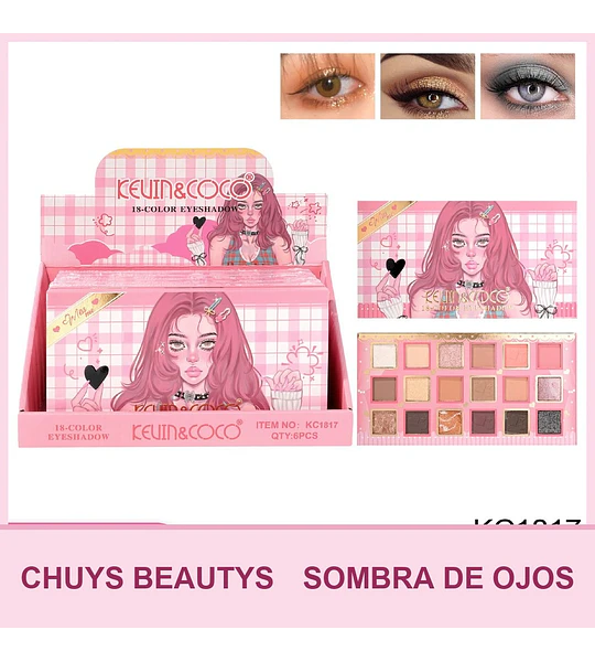 Paleta de Sombras Serie Ghost Music de 18 Colores KC1817