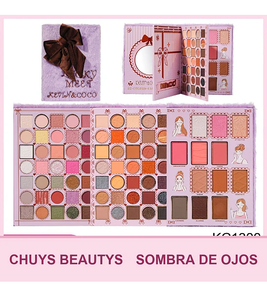 Paleta De Sombras Fluffy Ribbon De 82 Colores