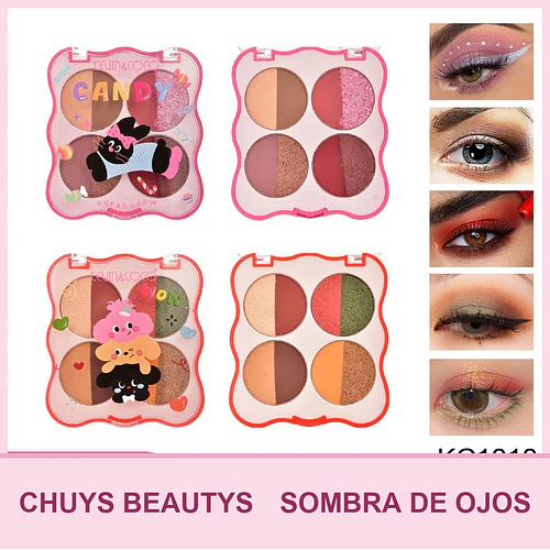 Paleta De Sombras De 4 Colores Dobles (2 Tonos) - Chuys Beautys | Chuy's Beautys