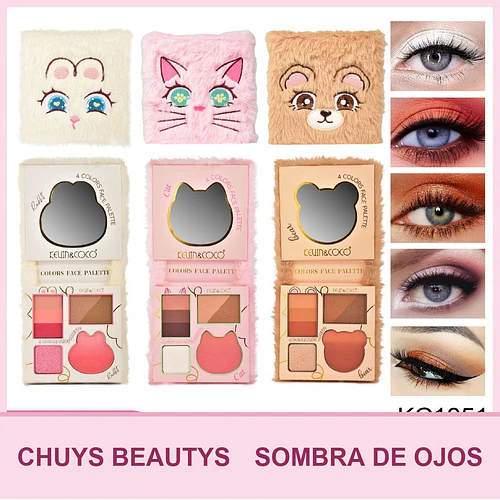 Paletas De Sombras Animales Afelpados De 4 Colores - Chuys Beautys | Chuy's Beautys