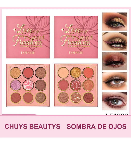 Paleta de Sombras Love and Freedom de 9 Colores