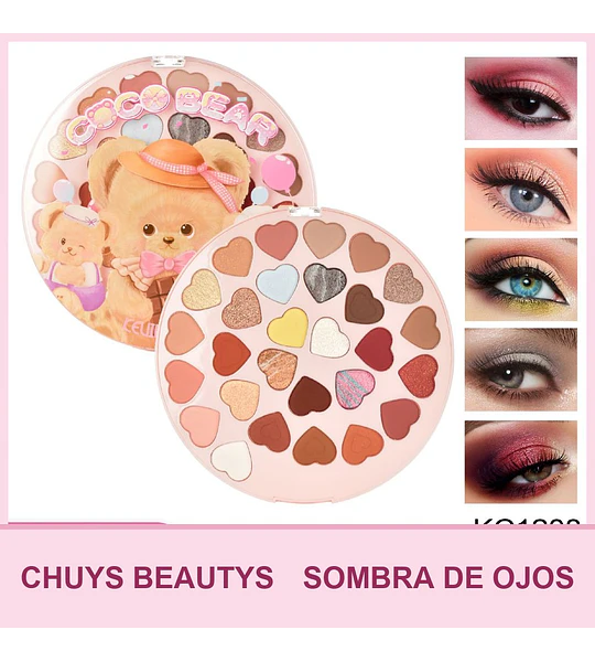 Paleta de Sombras De 28 Colores Coco Bear