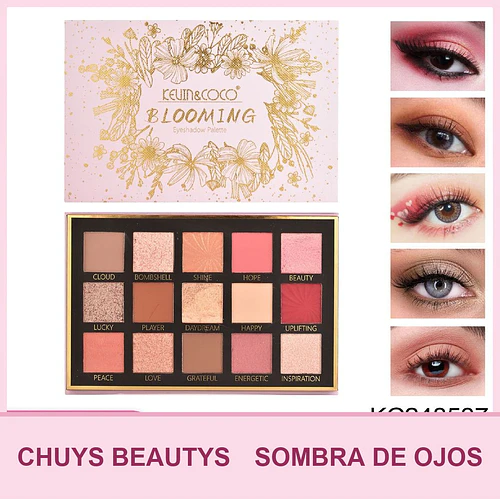 Paleta De Sombras Floral De 15 Colores KC248537 - Chuys Beautys | Chuy's Beautys