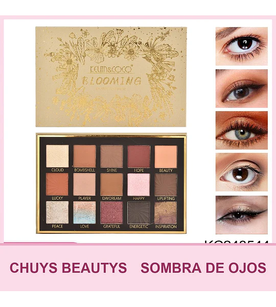 Paleta De Sombras Floral De 15 Colores KC248544