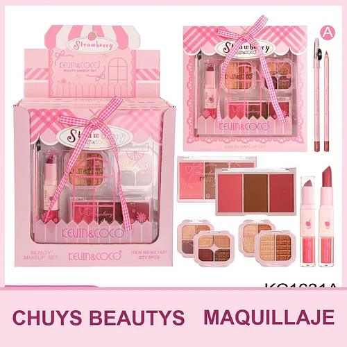 Set De Maquillaje Strawberry De 5Pcs - Chuys Beautys | Chuy's Beautys