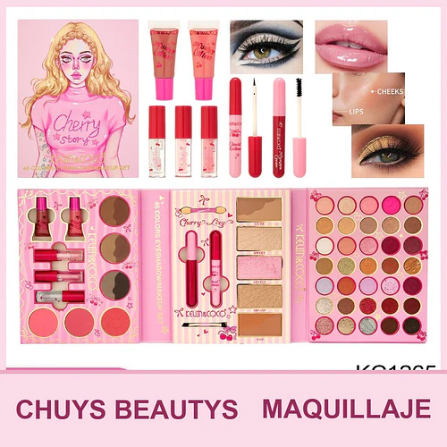 Set De Maquillaje Cherry Story De 45 Colores - Chuys Beautys | Chuy's Beautys