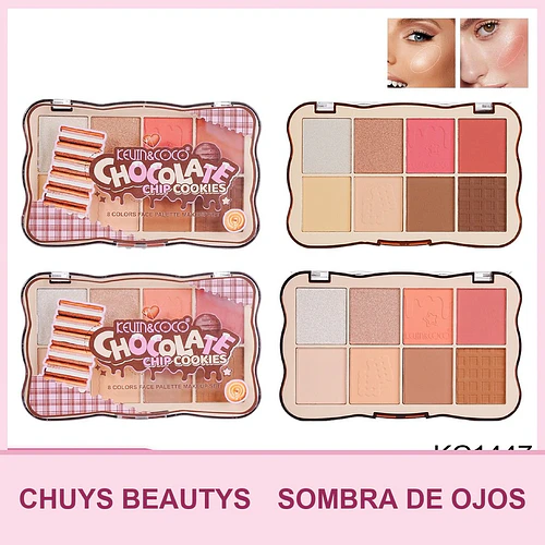 Paleta de Sombras de 8 Colores Chocolate Chip Cookies - Chuys Beautys | Chuy's Beautys