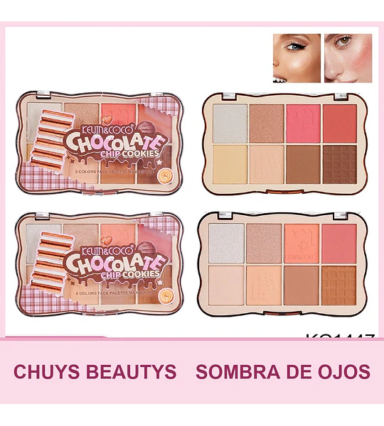 Paleta de Sombras de 8 Colores Chocolate Chip Cookies