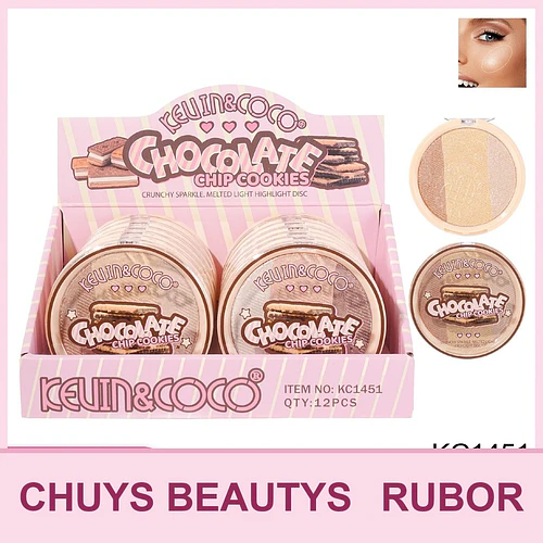 Iluminador Tricolor En Polvo Chocolate Chip Cookies - Chuys Beautys | Chuy's Beautys