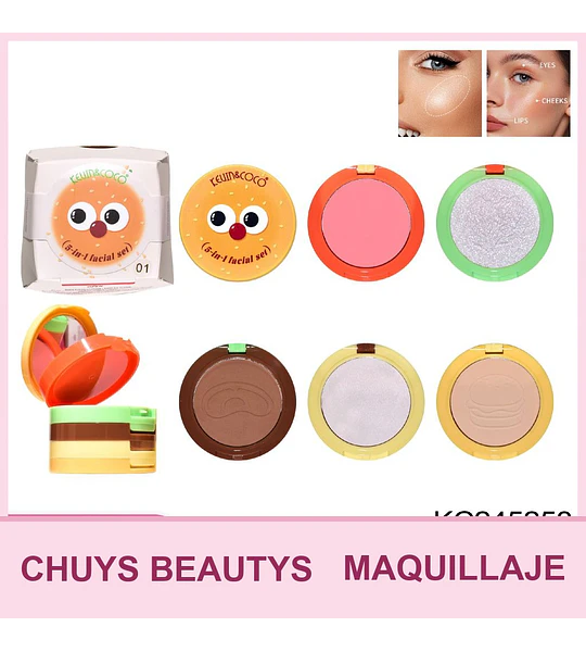 Mini Set de Maquillaje de Hamburguesa de 5 niveles