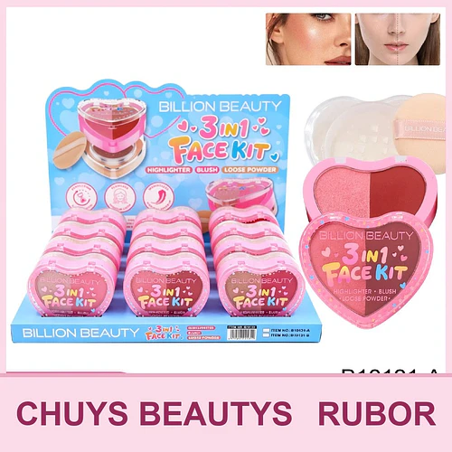 Mini Paleta 3en1 De Iluminador, Rubor y Polvo - Chuys Beautys | Chuy's Beautys