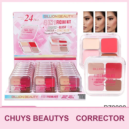 Mini Paleta 4en1 De Iluminador, Rubor, Contorno y Corrector - Chuys Beautys | Chuy's Beautys