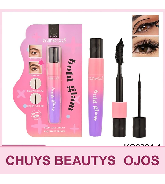 Mascara De Pestañas + Delineador De Ojos 2 En 1