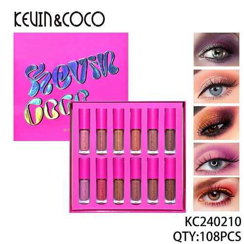 Set de 12 Labiales Líquidos Kevin & Coco con Acabado Mate y Brillo Variado - Chuys Beautys | Chuy's Beautys
